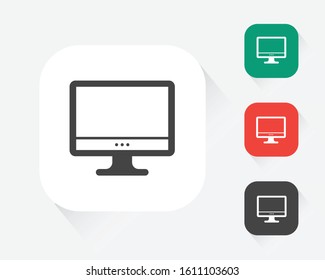 monitor icon flat design with white background