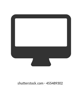 Monitor icon. Flat icon of monitor isolated on white background. Vector illustration.