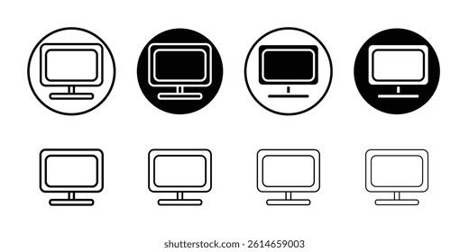 Monitor icon flat and simple set design