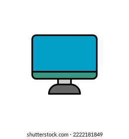 Monitor de diseño de estilo plano. Supervisar ilustración vectorial. aislado de fondo blanco.