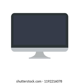 monitor icon in flat style isolated vector illustration on white transparent background