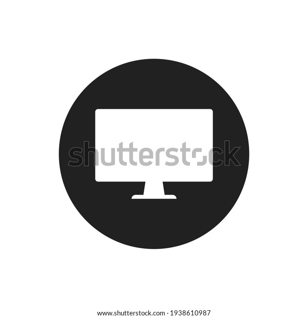 Monitor icon in flat style. For web,\
print and creative design. Symbol, logo\
illustration.
