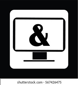 monitor icon flat vector