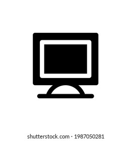 Icono de monitor con estilo de glifo