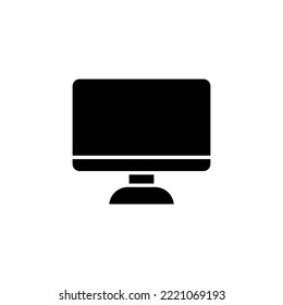 Monitor de diseño de estilo de glifo. Supervisar ilustración vectorial. aislado de fondo blanco.