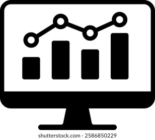 Monitor Icon Glyph Vector Illustration