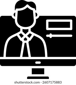 Monitor Icon Glyph Vector Illustration