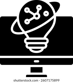 Monitor Icon Glyph Vector Illustration