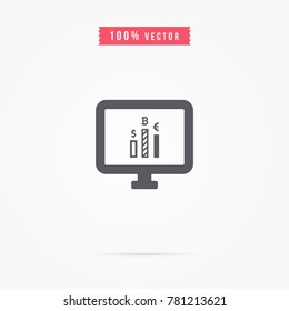 Monitor icon with Growth Chart 