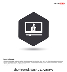 Monitor icon Hexa White Background icon template - Free vector icon