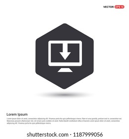 Monitor icon Hexa White Background icon template - Free vector icon
