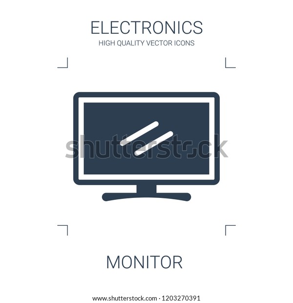 monitor icon. high quality filled monitor\
icon on white background. from electronics collection flat trendy\
vector monitor symbol. use for web and\
mobile