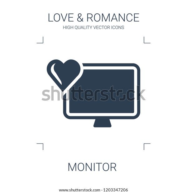 monitor icon. high quality filled monitor\
icon on white background. from love romance collection flat trendy\
vector monitor symbol. use for web and\
mobile