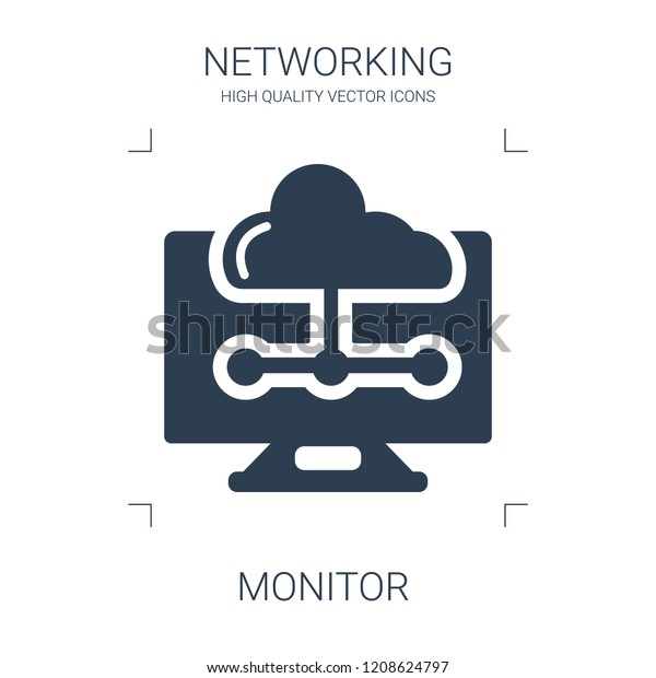 monitor icon. high quality filled monitor\
icon on white background. from networking collection flat trendy\
vector monitor symbol. use for web and\
mobile