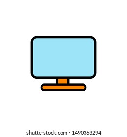 monitor icon, illustration filled design trendy 