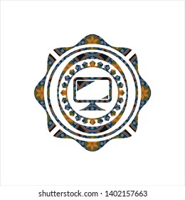 monitor icon inside arabesque badge. arabic decoration.