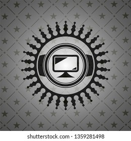 monitor icon inside black badge
