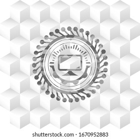 Monitorsymbol in grauem Symbol mit hellweißem Hintergrund