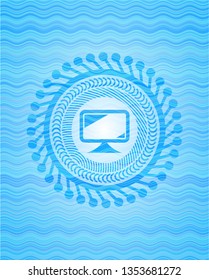 monitor icon inside water representation style badge.