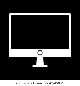 monitor icon isolated on black background, vector illustration