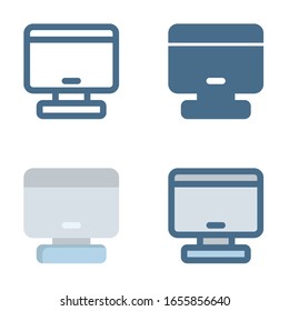 monitor icon in isolated on white background. for your web site design, logo, app, UI. Vector graphics illustration and editable stroke. EPS 10.