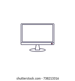 Monitor icon, isolated on white background. Vector Illustration