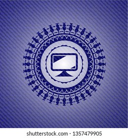 monitor icon with jean texture