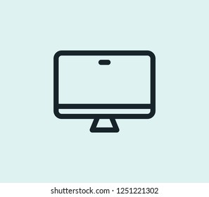 Monitor icon line isolated on clean background. Monitor icon concept drawing icon line in modern style. Vector illustration for your web mobile logo app UI design.