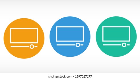 monitor  icon line , Vector illustration style monitor vector icon line. monitor vector icon line to work . monitor vector icon line. Computer laptop. Flat design.