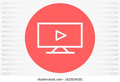 monitor  icon line , Vector illustration style monitor vector icon line. monitor vector icon line to work . monitor vector icon line. Computer laptop. Flat design.