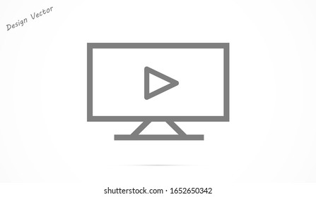 monitor icon line , Vector illustration style monitor vector icon line. monitor vector icon line to work . monitor vector icon line. Computer laptop. Flat design.