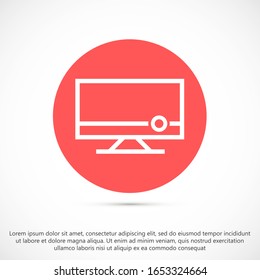 línea de icono de monitor , Línea de icono vectorial de monitor de estilo de ilustración vectorial. monitorizar línea de icono vectorial para trabajar. línea de icono del vector del monitor. Computadora portátil. Diseño plano.