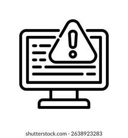 Monitor Icon Line Vector Illustration