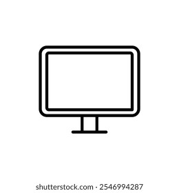 Logotipo lineal del icono del monitor aislado