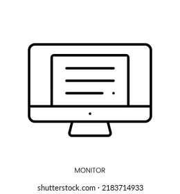icono de monitor. Signo de estilo lineal aislado en fondo blanco. Ilustración del vector