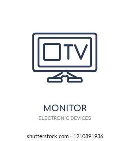 Monitor icon. Monitor linear symbol design from Electronic devices collection.