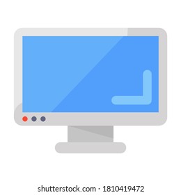 Icono de monitor en estilo plano moderno 