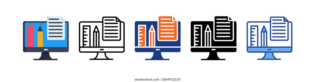 Icono de monitor Ilustración de estilo múltiple