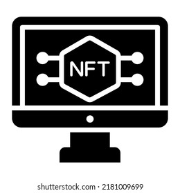 Monitor icon, Non-fungible token, Digital technology.