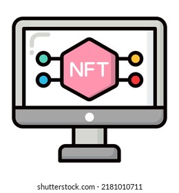 Monitor icon, Non-fungible token, Digital technology.