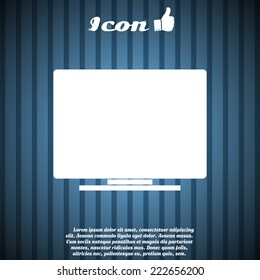 Monitor icon on background. Made in vector