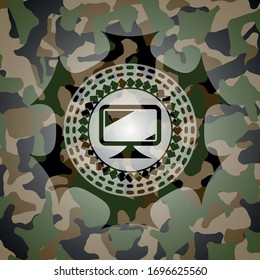 monitor icon on camo texture