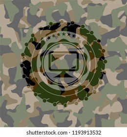 monitor icon on camouflage pattern