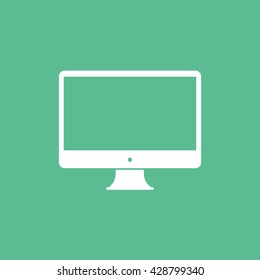 Monitor Icon On Green Background