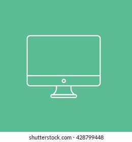 Monitor Icon On Green Background
