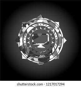 monitor icon on grey camo texture
