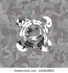 monitor icon on grey camo texture