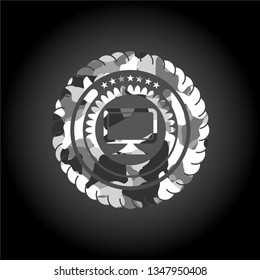 monitor icon on grey camo pattern