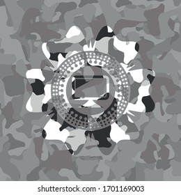 monitor icon on grey camo texture