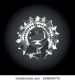 monitor icon on grey camouflage pattern